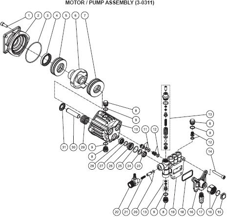 WP-2700-4MHB Parts, pump, repair kit, breakdown.